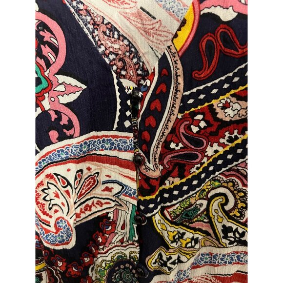 New York & Company Multi Color Paisley Long Sleeve Maxi Dress V Neck Size XL NWT - Picture 6 of 15